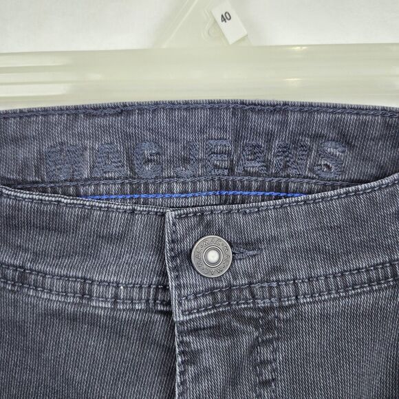 MAC Arne Jeans Mens 36x34 Black Vintage Wash Straight Leg Slim Germany ALTERED - Picture 14 of 16